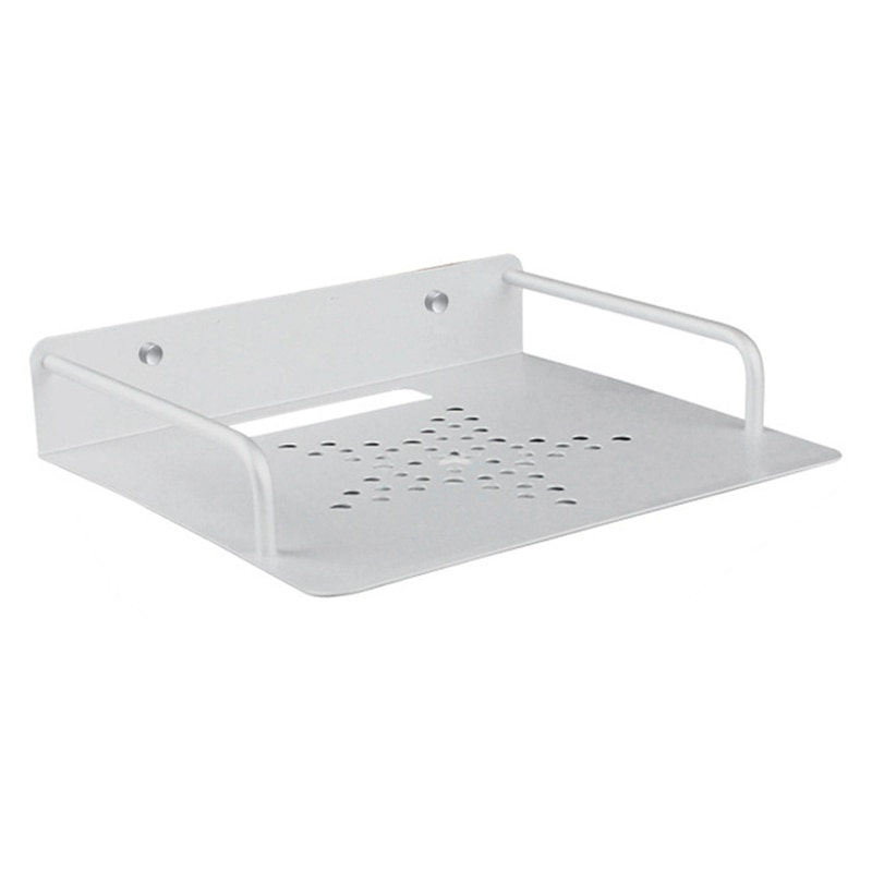 Wall Mounted Storage TV Box Router Shelf Set Top Box Stand Mini PC DVD Player Stand Aluminum Single Layer Space: Default Title