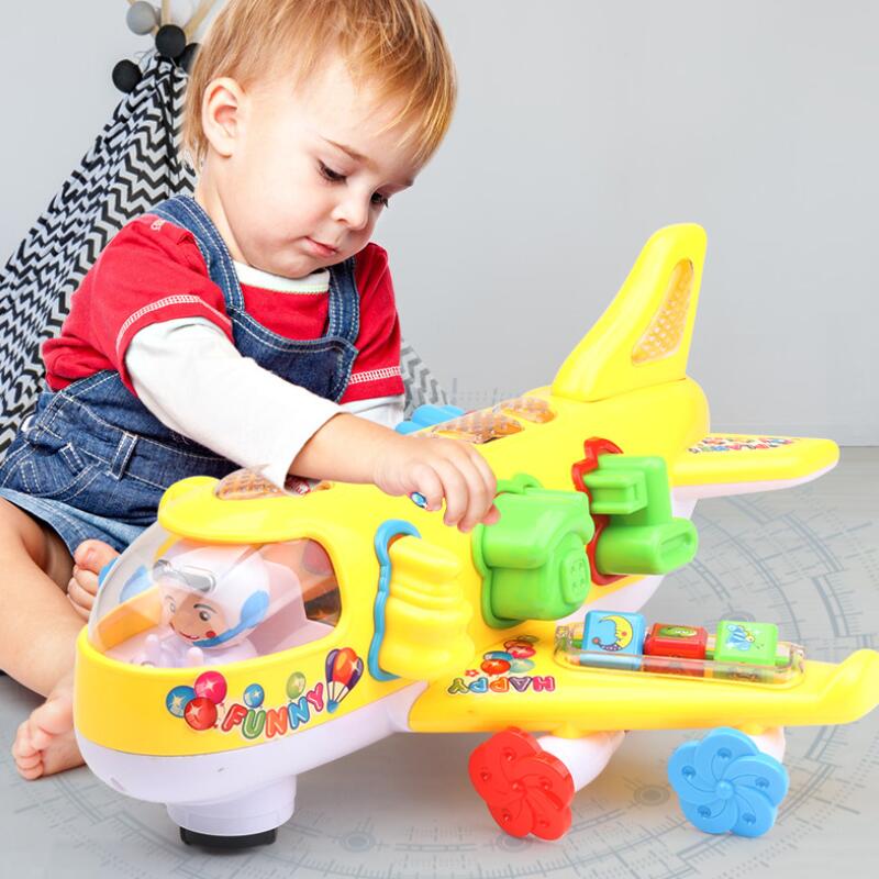 Children's toys baby universal plane flash sound effects colorful electric toys baby boy