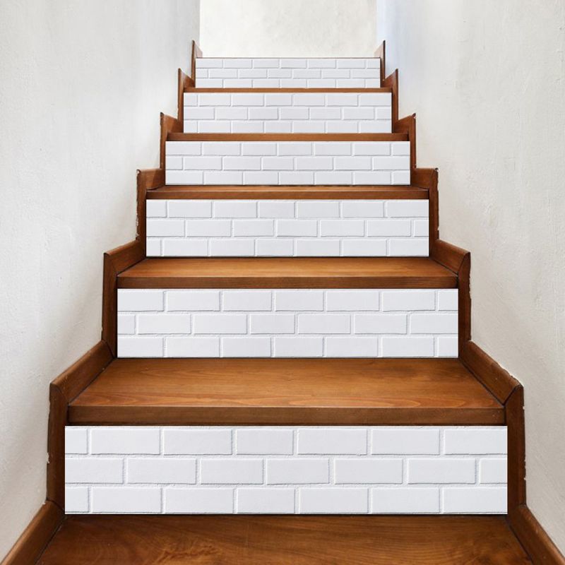 6 stk/sett 3d keramiske fliser trapp stigerør gulvklistremerke selvklebende diy trapp vanntett pvc veggdekal hjemmeinnredning
