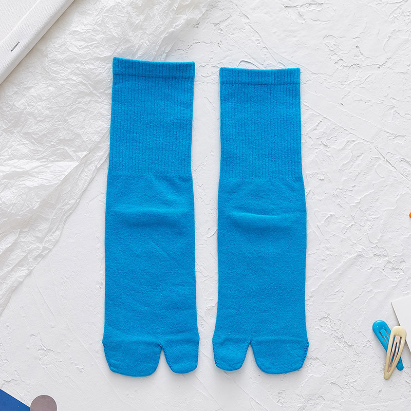 Tongs Kimono japonais, sandales à orteils fendus, chaussettes en coton pour hommes et femmes: Bleu