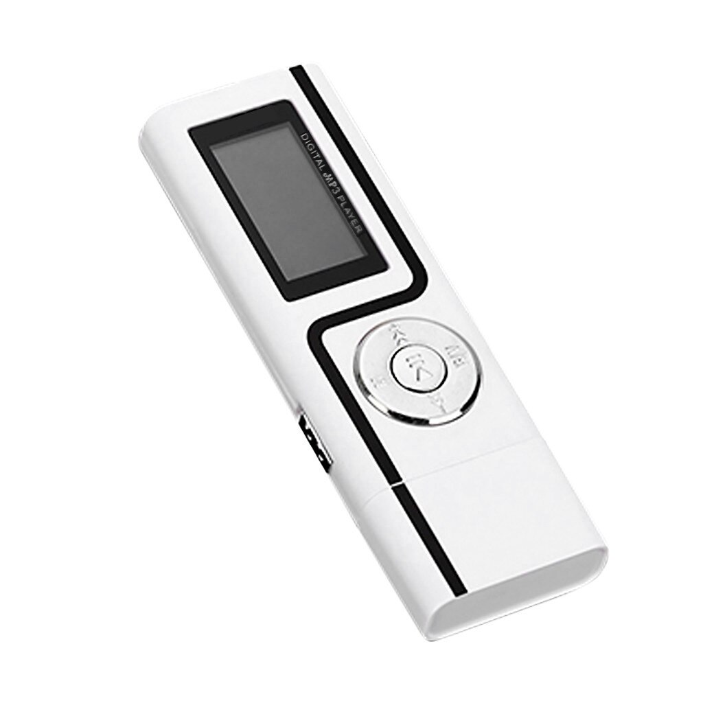 USB MP3 Player Digital LCD Screen Straight Into The USB Port Expansion Card Socket FM Radio Portable Sport Music Player A40: White