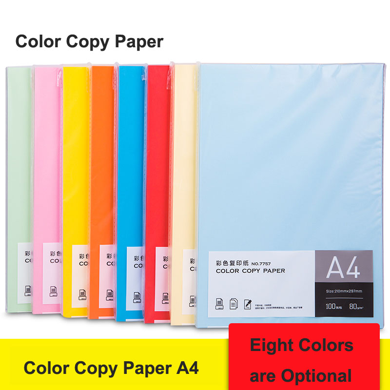 7757/ 7758 Color Copy Paper A4 80g 100 Sheets Kids Handmade Paper Double Sided Colored Paper School Office Supply