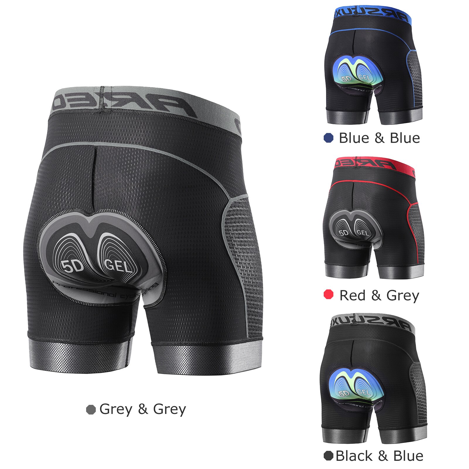 Arsuxeo Men&#39;s Shorts Cycling Underwear Shorts 5D Gel Padded Quick Dry Shockproof MTB Bike Bicycle Riding Shorts Ciclismo Ropa