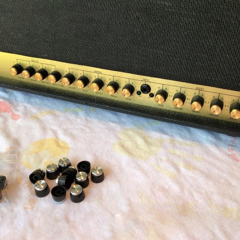 20 stk gitarforsterker forsterker trykk-på passe knotter aluminium lokk topp passer til 6mm diameter pottemaker marshall forsterkere