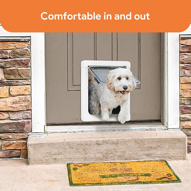 Strong Lockable Dog Door with Privacy Protection Flap Gate Pet Dog Door For Big Small Dogs Pet Safety Doors Easy to Install