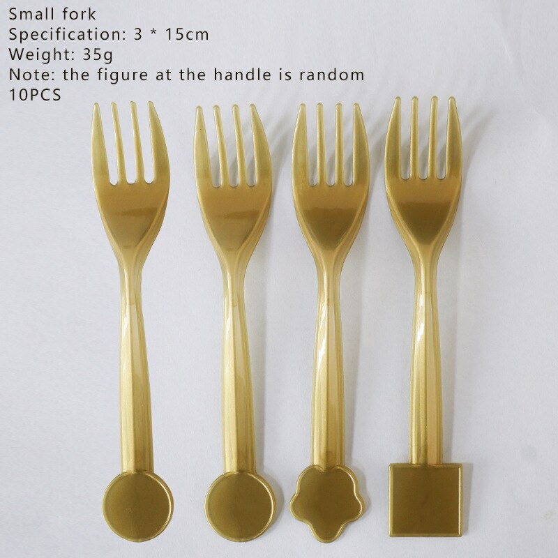 Forest animal theme party fox hedgehog pattern children's birthday party decoration animal balloon disposable napkin plate: Fork 10pcs