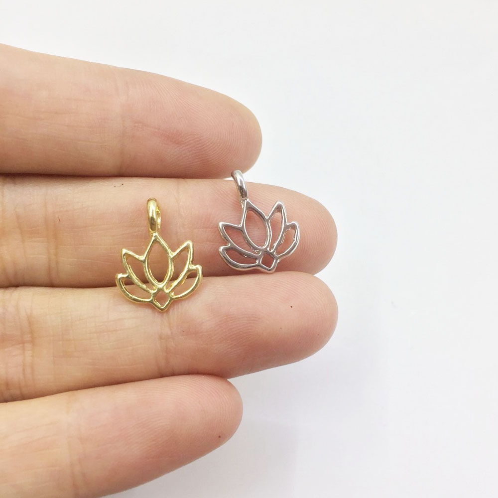 Eruifa pretty 20 kpl 12*10mm mini lotus sinkkiseoksesta hurmaa kaulakoru, korvakoru rannekoru koru itse tehty käsintehty 2 väriä
