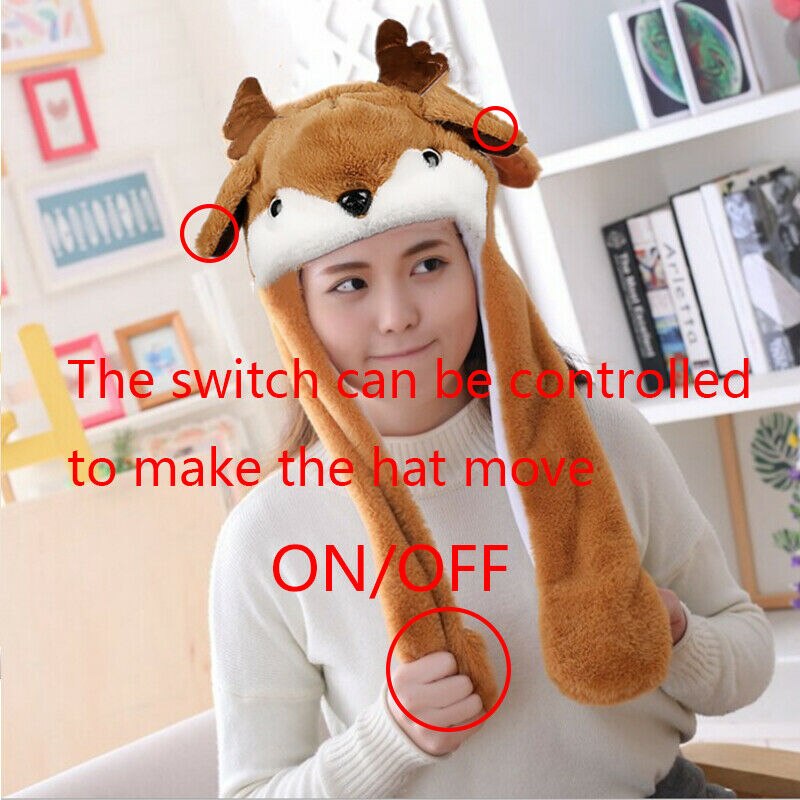 Prick-eared Movable Santa Claus Elk Ears Hat Doll Toy Christmas Halloween