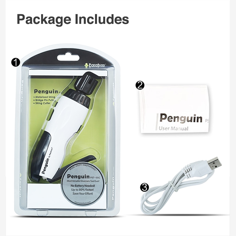 Penguin String Winder Cutter And Bridge Pin Puller For Acoustic Electric Guitar Ukulele Bass And Multifunctional Restring Tools