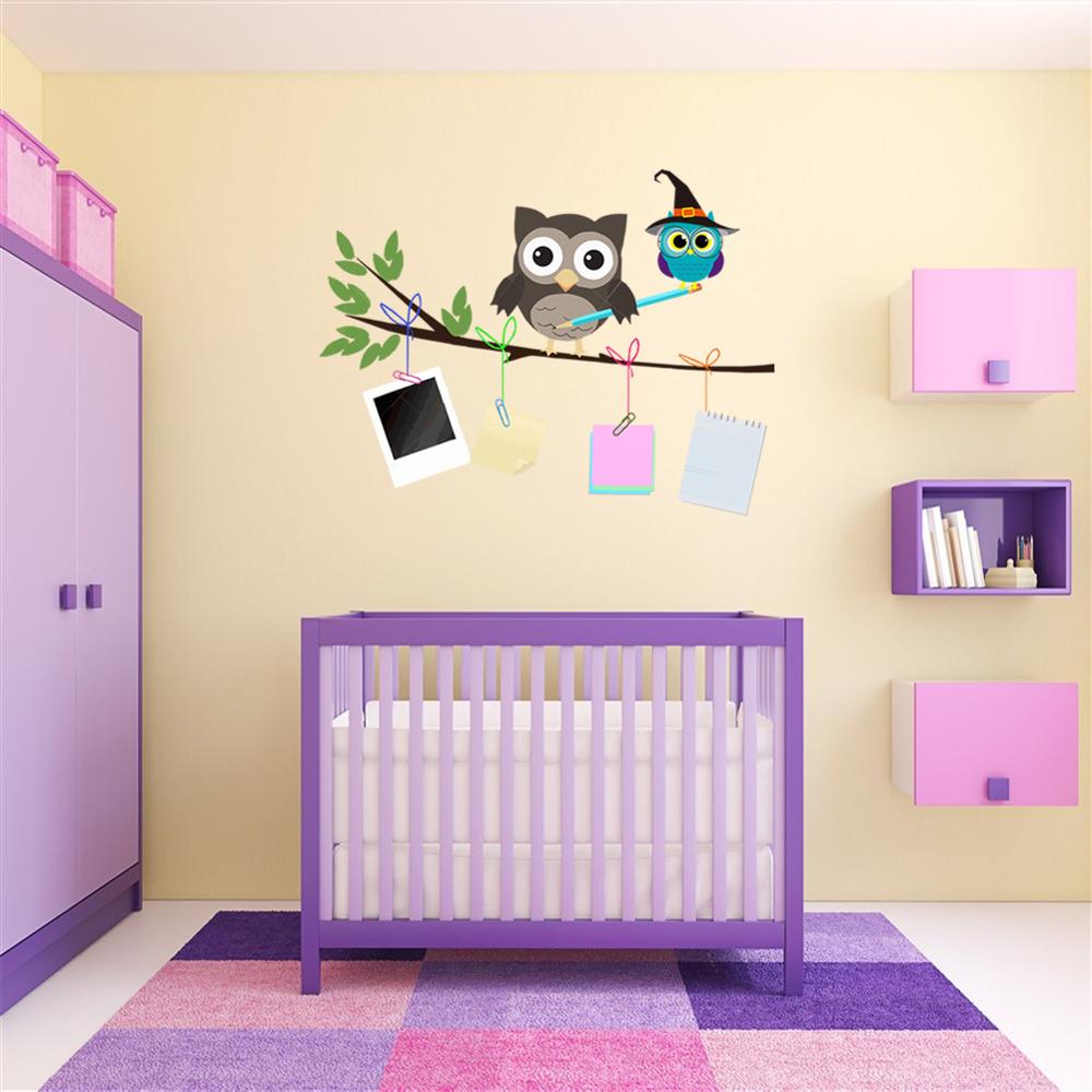 Cartoon Hand Drawn Owl Wall Sticker for kids baby children rooms background home decoration Mural Art Decals Nursery stickers