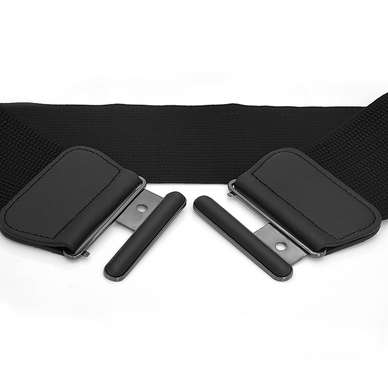 Cinturón elástico para mujer corsé negro elástico faux cuero cinturones para mujer boda accesorio vestido cintura costura cintura ancha sello