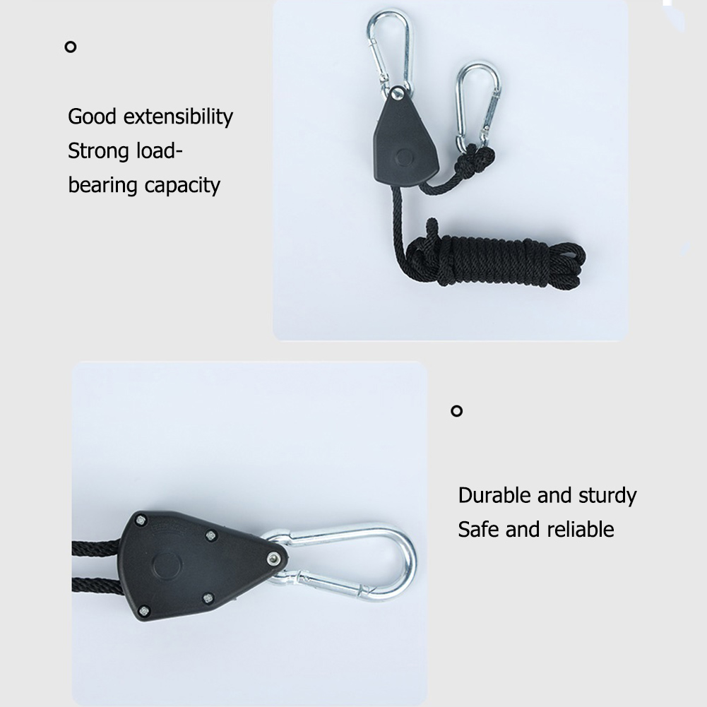 1/2/4/6/8/10/12/14/16pcs Touw Katrol 1.6M Ratel Vergrendeling Hanger Lamp Katrol Touwen Katrol Kano Boot Boog Stern Touw voor Camping