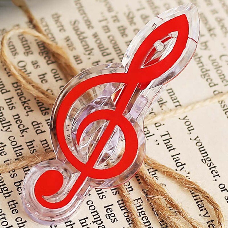 Clips musicales para notas Página de Libro Clips Kawaii, carpeta de papelería, Clip para fotos, notas de billetes, Clip de papel con letras, novedad: RD2