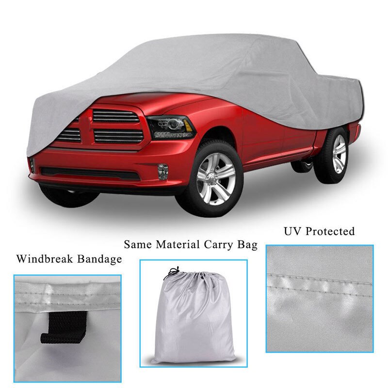 Premium Truck Cover Outdoor Tough Waterproof UV Rain Heat Resistant Protection Pickup 232*75* 65in Max bed length = 84in