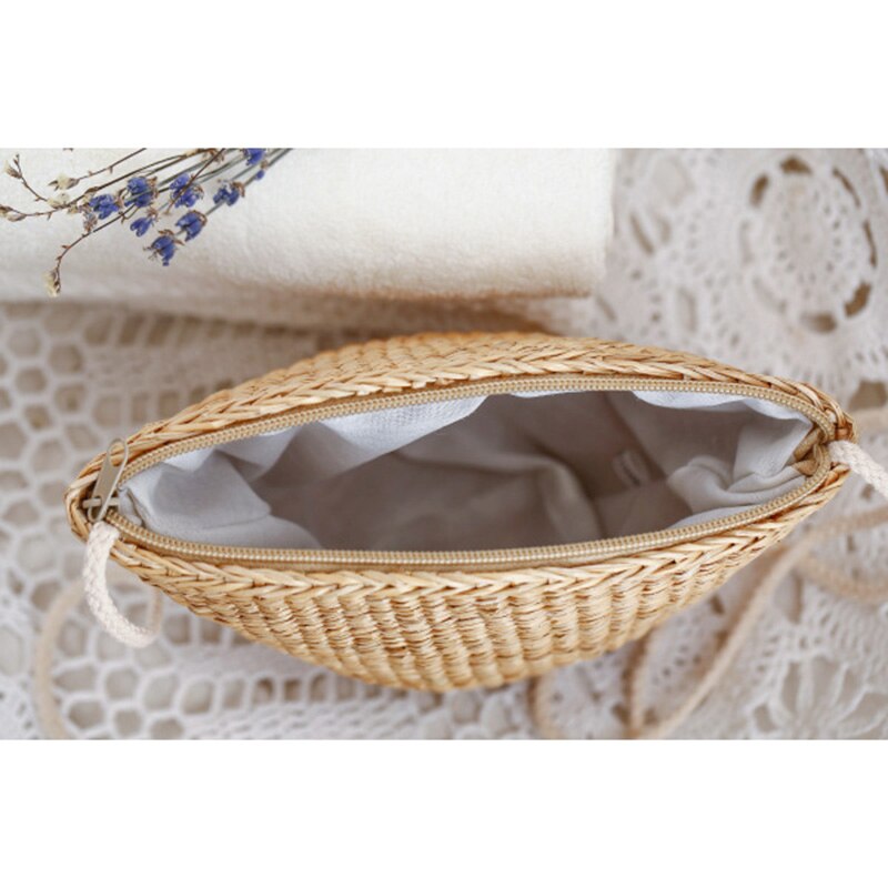 Femmes dame fille paille épaule sac à bandoulière fermeture éclair Vintage tissé pour voyage plage UND