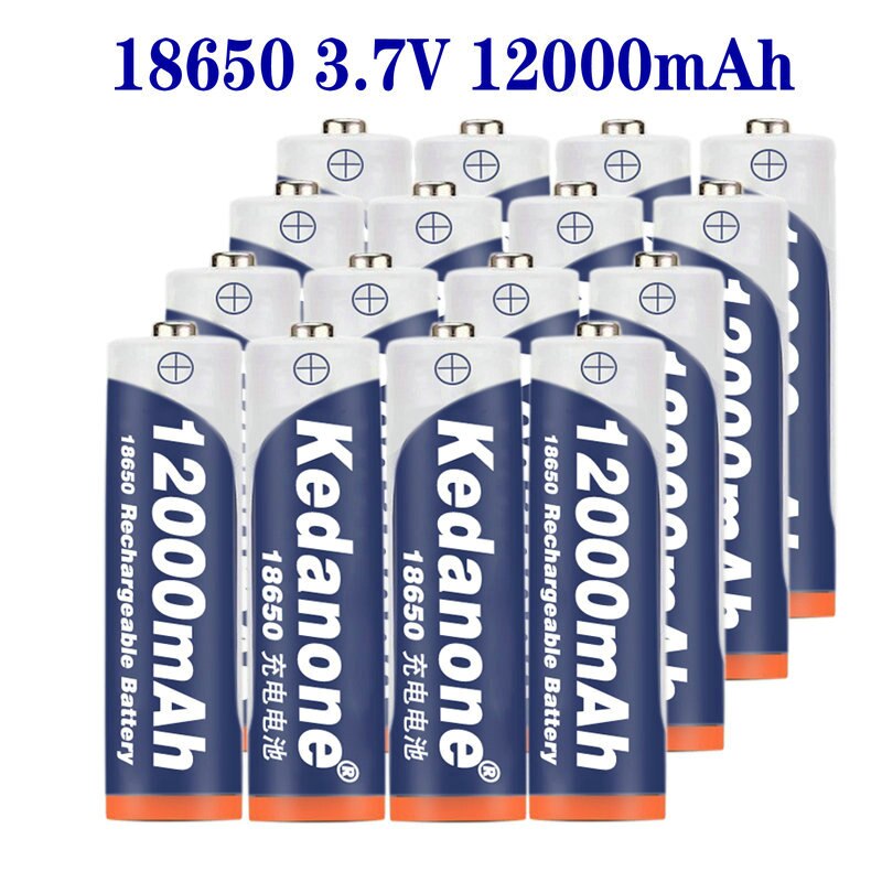 18650 Battery Rechargeable Battery 3.7V 18650 12000mAh Capacity Li-ion Rechargeable Battery For Flashlight Torch Battery+Charger