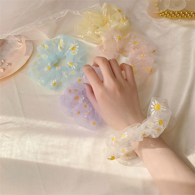 Nette Korea Weiche Gittergewebe Frauen Haar Scrunchie Mädchen Elastische Haar Bands dehnbar Haar Krawatten Pferdeschwanz Kopfschmuck Zubehör