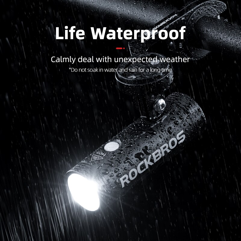 ROCKBROS-Foco de manillar delantero para bicicleta, linterna LED para ciclismo, accesorios para bicicleta de montaña