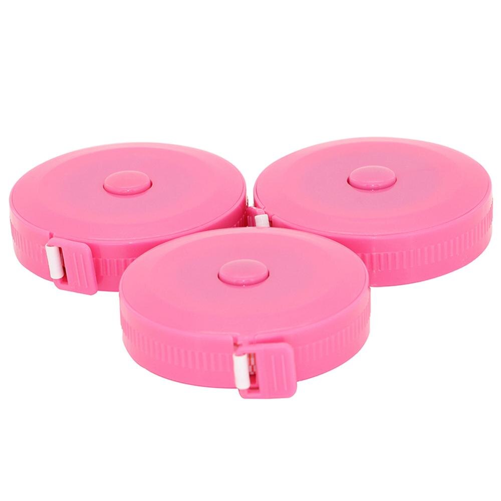 1~10pcs Various Measuring Tapes 1.5m Retractable Metric/Inch Imperial Plastic Ruler Tape Measure For Surveyors: Rose Red x3pcs