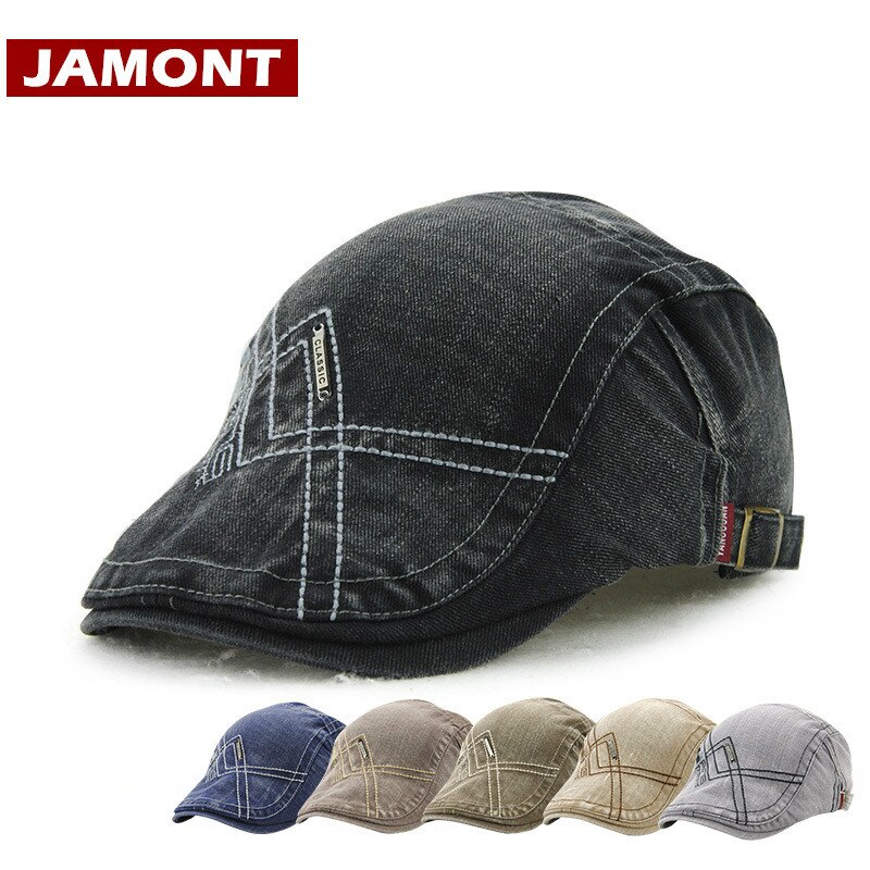 [JAMONT] Men Caps Fall Visor Beret Hat Cotton Letter Men's Visors Cap Simple Style Painter Flat Hats Casquette Gorras