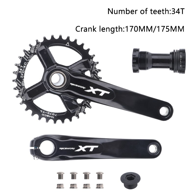 104BCD 170/175Mm Xt Crank Mtb Crankstel 32/34/36/38/40/42T Smalle Brede Kettingblad Mountainbike Tandwiel Fiets Kettingwiel: 34T Set / 175mm