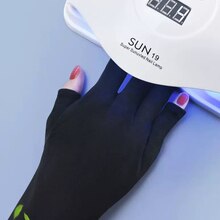 2Pcs Anti Uv-stralen Beschermen Handschoenen 9 Kleuren Nail Handschoenen Led Lamp Nagel Uv Bescherming Straling Proof Handschoen Manicure nail Art Gereedschap