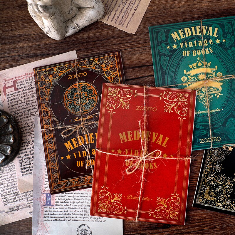 1Set Medieval Book page Material Background Paper Junk Journal Diary Planner Scrapbooking Decorative Stickers DIY Craft Paper