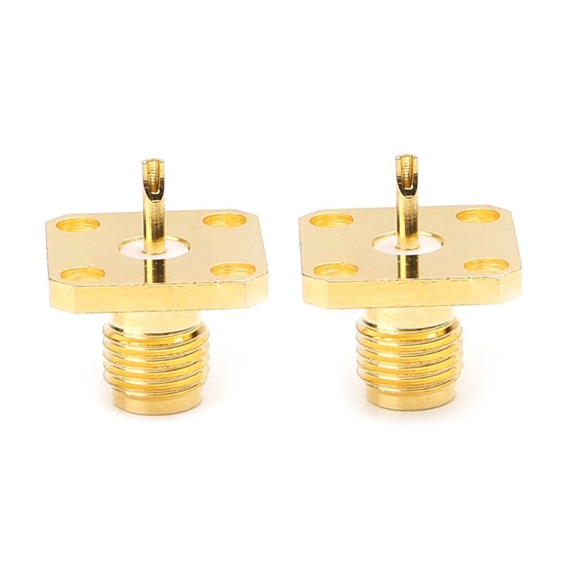 10pcs SMA Female Chassis Panel Mount 4 Hole Post Terminal RF Connector Coaxial Adaptor 5mm