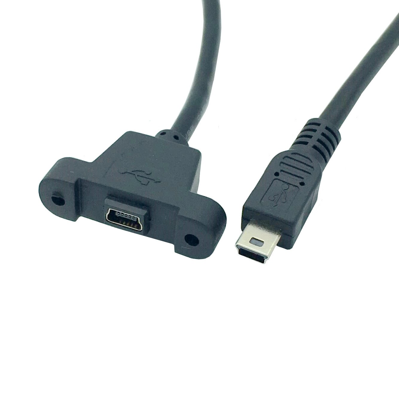 Micro/Mini USB 5 Pin female socket panel mount to Micro/Mini 5P male plug Cable adapter 30cm 50cm