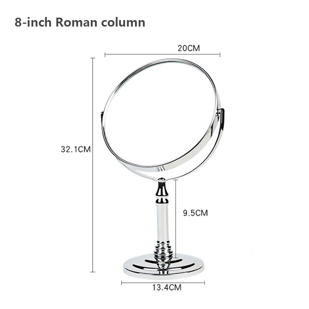 Round Shape Simple Rotatable Beauty Makeup Mirror Double-Sided Normal Magnifying Stand Cosmetic Mirror: 10