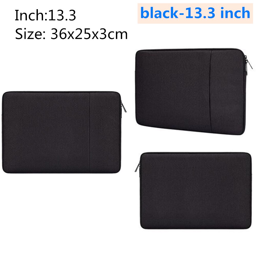 Waterproof Laptop Bag for Macbook Air 13.3" 14.1"15.4" 15.6"inch Men Women laptop liner sleeve bag Notebook Felt Tablet Case: black-13.3 inch