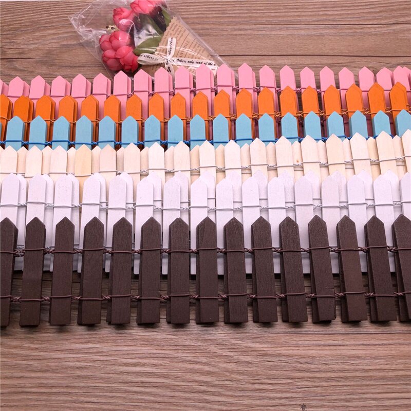 1 stykke 90*5cm hvide farver mini mos mikro-landskab hegn havedekoration lille blegende træ palisade diy blomsterskive hjem