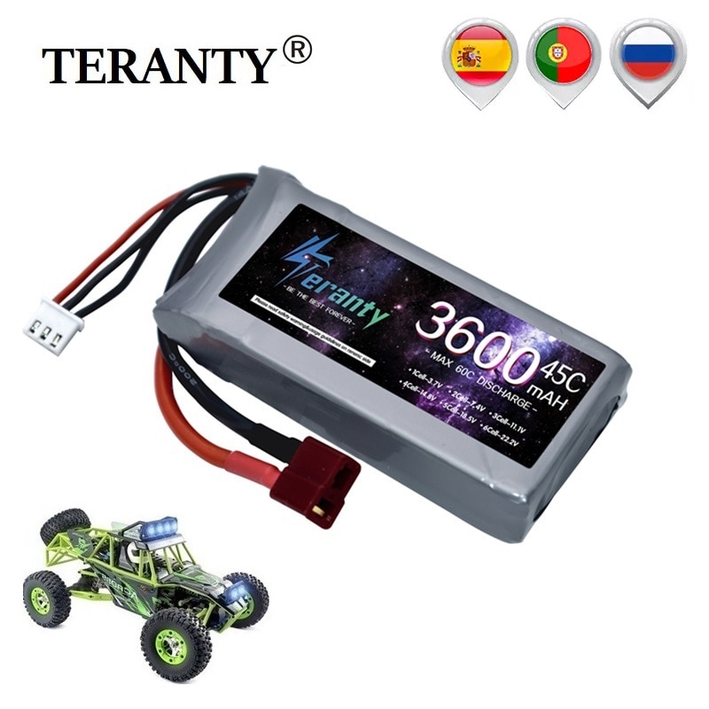 Bateria Lipo 7.4V 2700mAh 3200mAh 3450mAh 3600mAh para Carro RC Wltoys 12428 12423, Peça de Carro RC, Bateria 2S 7.4V para Feiyue 03 Q39