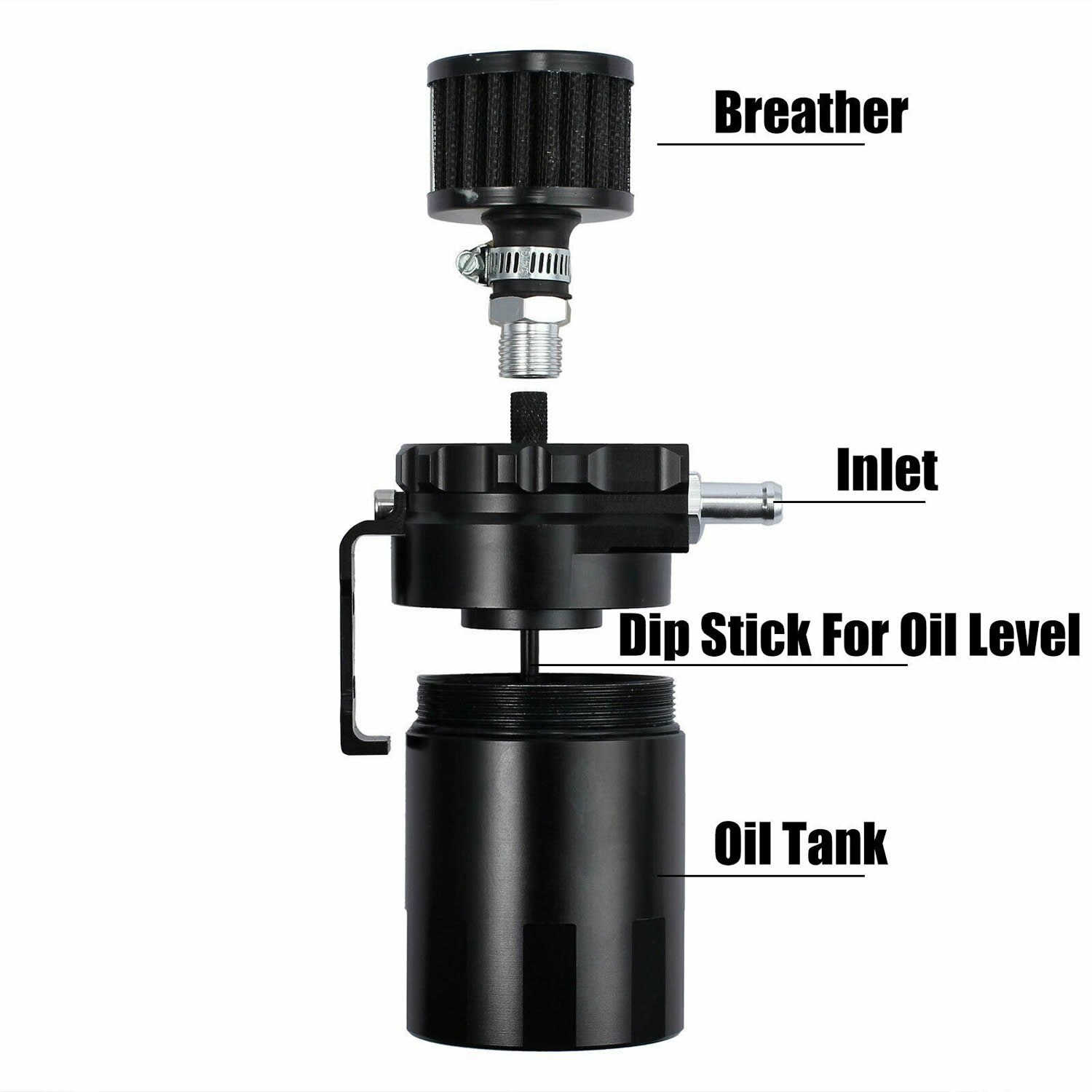 Séparateur d'huile d'air attraper le réservoir de réservoir 300ml avec le Kit de filtre de reniflard polonais déflecteur aluminium universel