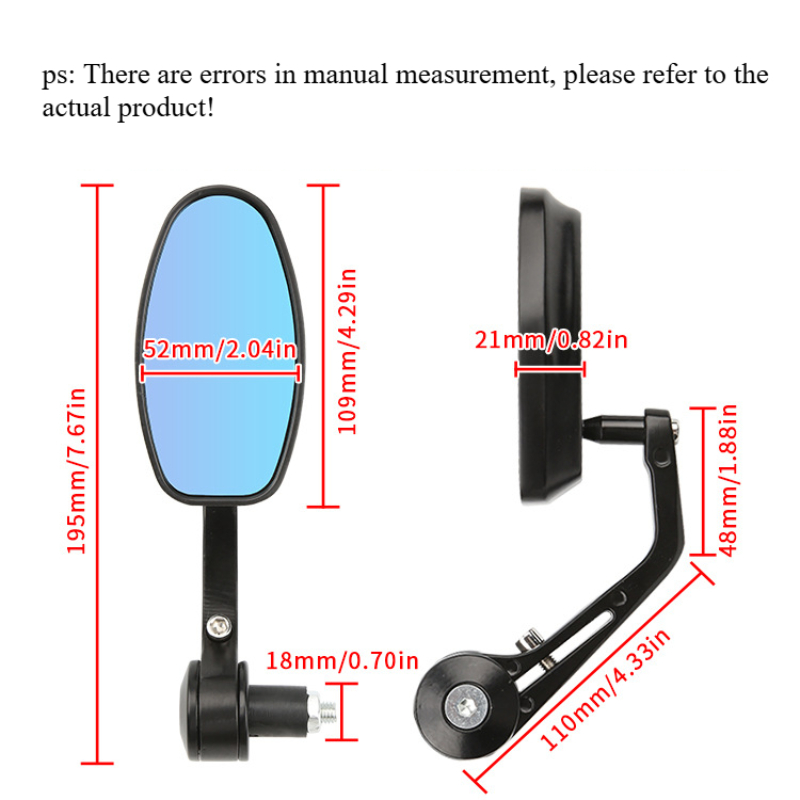 Motorfiets Achteruitkijkspiegels Anti-Glare Hd Motor Stuur Zijspiegel Voor Scooters Atv Bike Motorfietsen