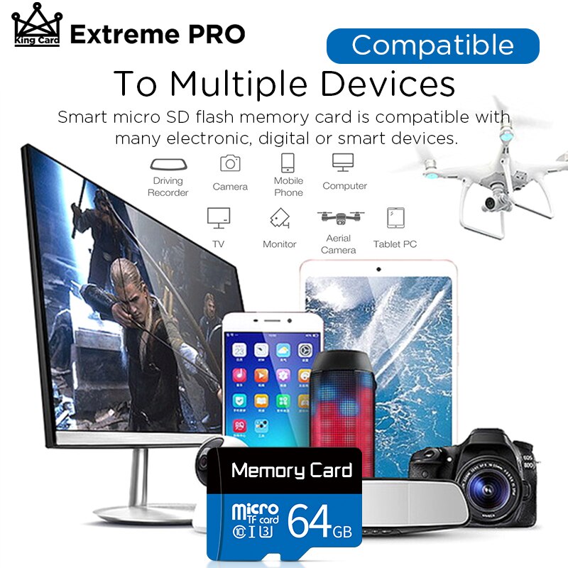 Høyhastighets klasse 10 mikro sd-kort 128gb 32gb 64gb 256gb 16gb sd/tf microsd sdhc/sdxc minnekort til telefon