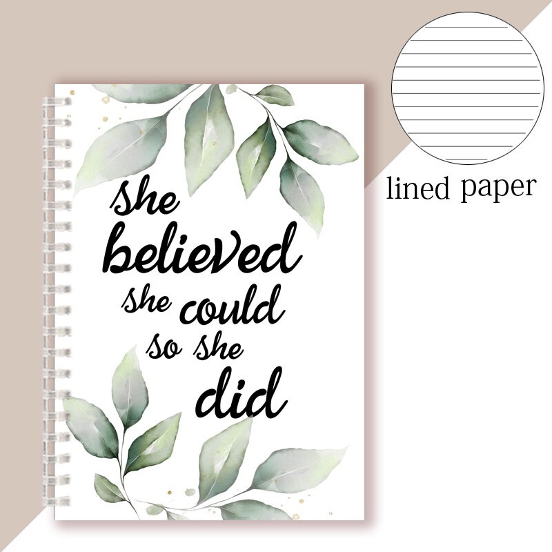 Citation inspirante-elle croyait qu'elle pouvait ainsi qu'elle l'a fait-cahier à spirale carnet de notes Romance bloc-notes pour Couples filles foi: 13