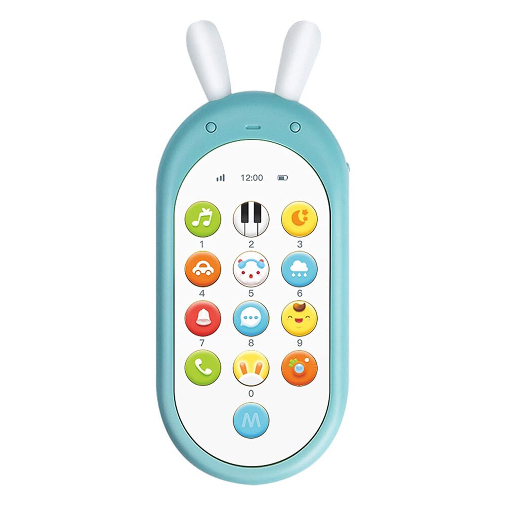 Ikauoie Baby Telefoon Speelgoed Mobiele Telefoon Voor Kinderen Telefoon Speelgoed Enfant Vroege Educatief Mobiele Speelgoed Chinese/Engels Leren Machine: Blauw