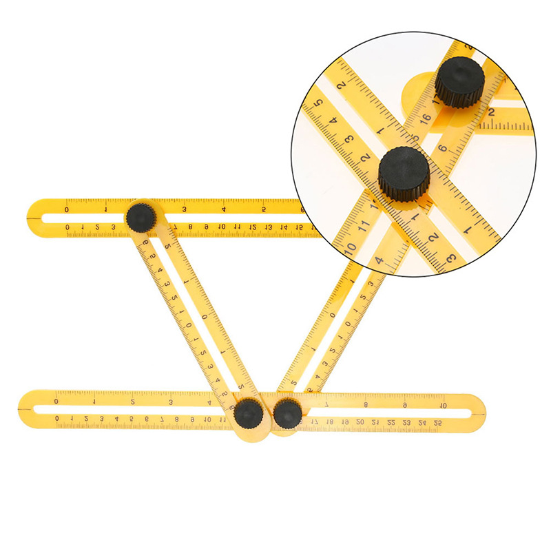 ABS Movable Square Ruler Metric Ruler Measuring Angle Ruler Measuring Tool Folding Ruler Multifunctional Tool Construction