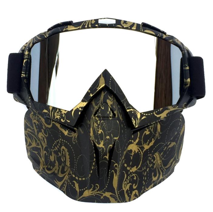 Motorcycle Face Mask Goggles Motocross Off-road ATV Dirt Bike Eyewear Glasses ultralight flexible anti anti-twist: E  silver lens