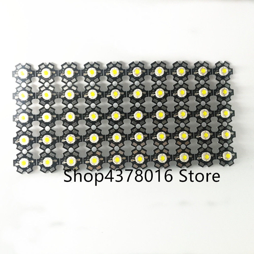 Diodo LED de alta potencia, Chip SMD blanco 7000-7800k con 20mm, 3W, 50 Uds.