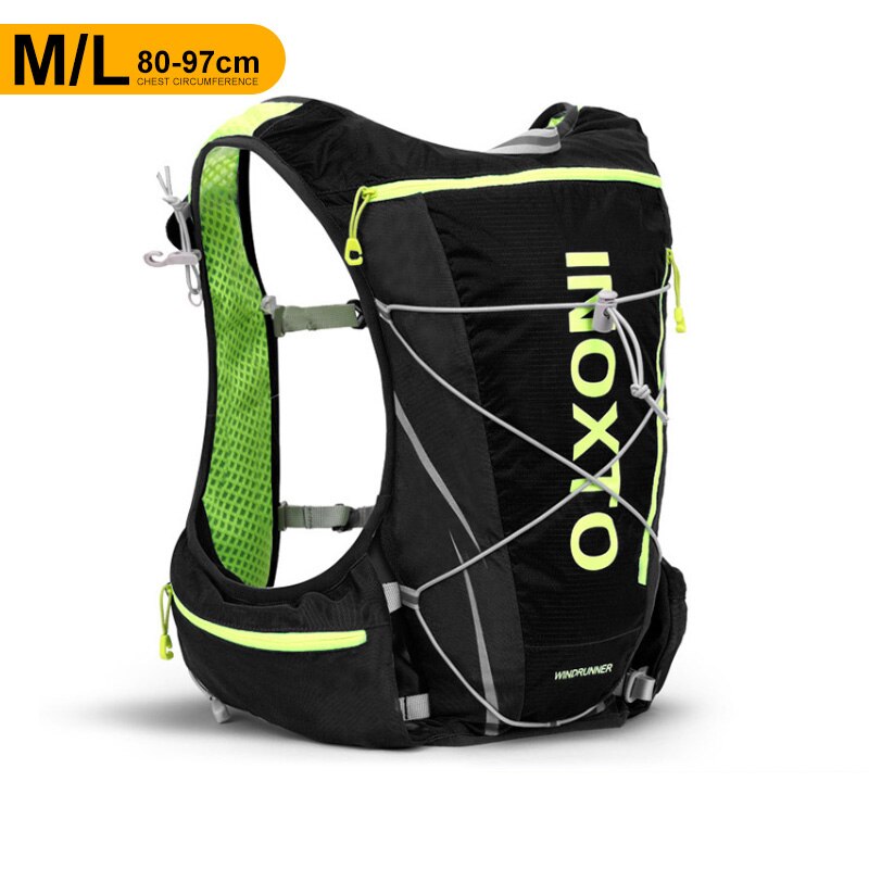 Chaleco de hidratación para correr de 8L, mochila para hombre y mujer, bolsas de agua para deportes al aire libre, Maratón, trotar, senderismo, mochila: Black M 80 to 97cm