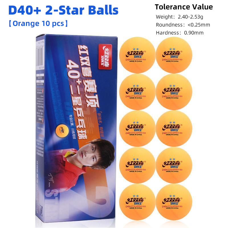 DHS D40+ DJ40+ Pelotas de Ping Pong 3 Estrellas ABS Material Pelota de Tenis de Mesa Especial para WTT: Caqui