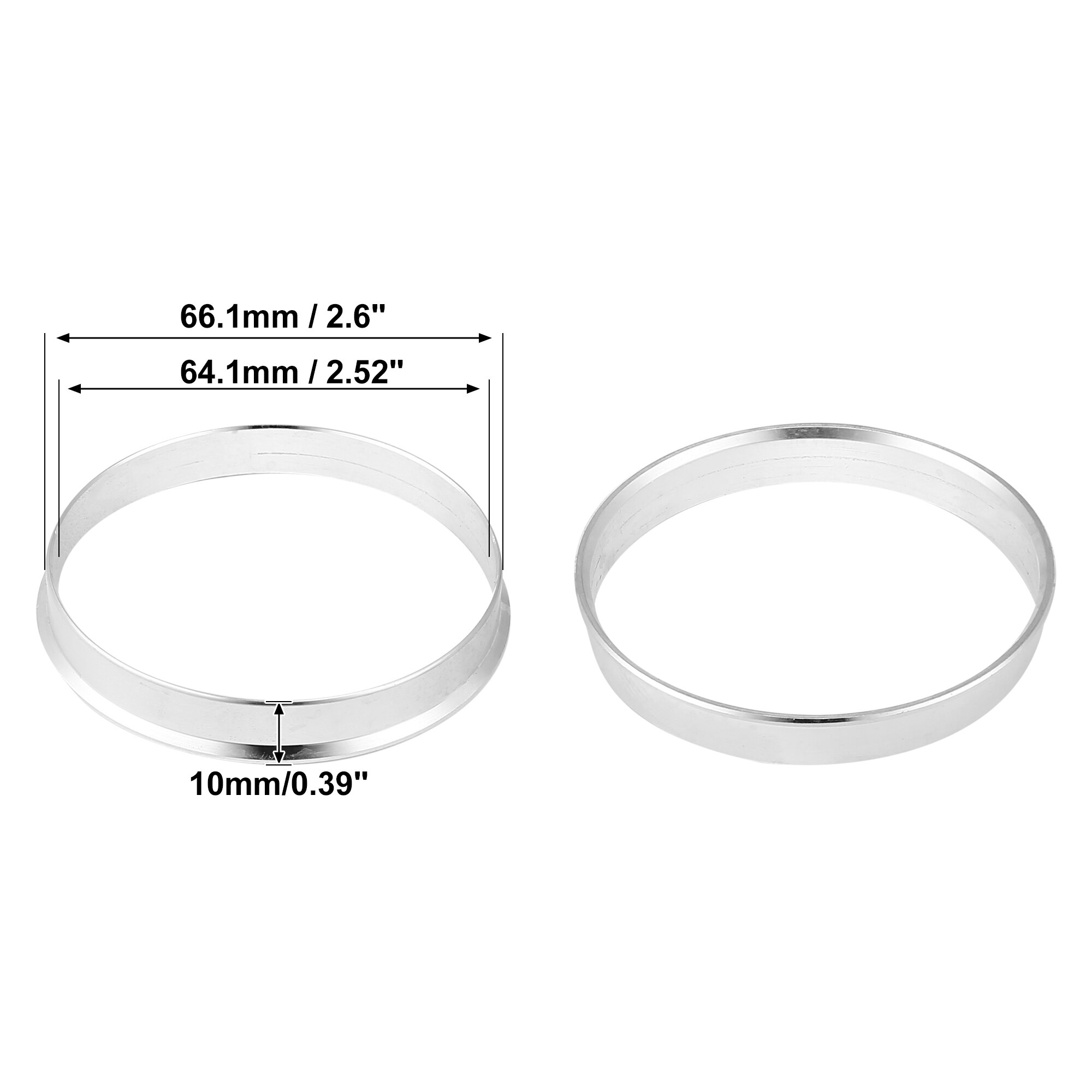 Uxcell 4 Stuks Od 56.1Mm 57.1Mm 63.4Mm Om Id 54.1Mm 56.1Mm 64.1Mm Auto Hub centric Ringen Wiel Boring Centrum Spacer Aluminium: 66.1mm to 64.1mm