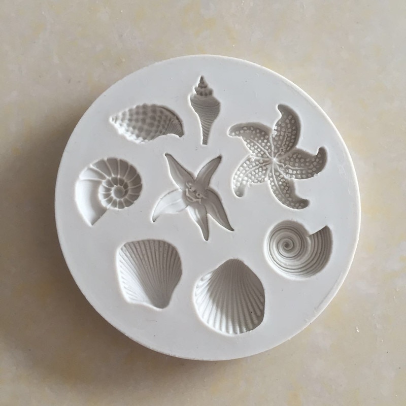 Meer Tiere Conch Seestern Hülse kippen Kuchen Silikon bilden DIY Schokolade Schimmel Küche Flüssigkeit Kuchen H782