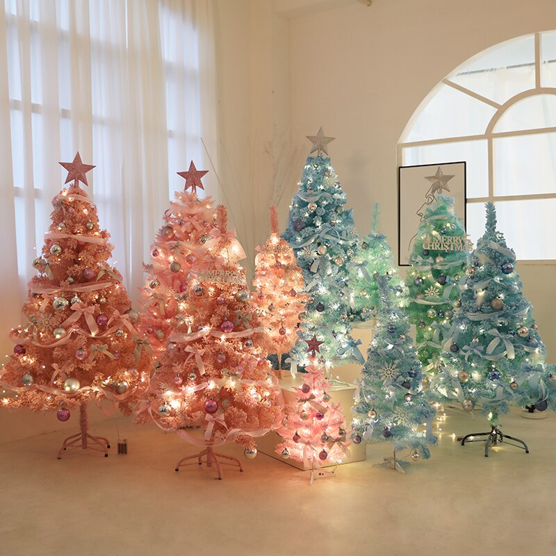 GY Christmas Pink Flocking Christmas Tree Set 1.2 M 1.5 M Shopping Window Home Decoration