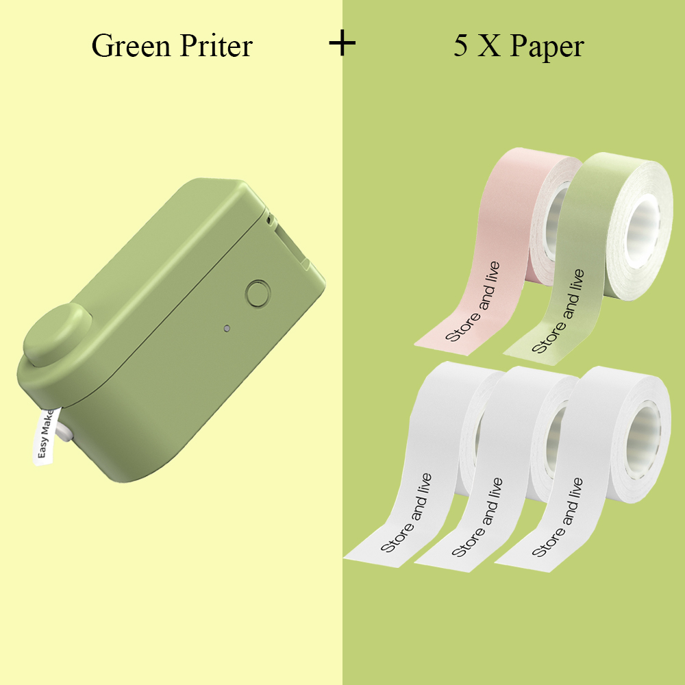MAKEID Label Maker Portable Mini Pocket Printer Thermal Label Printing Machine Wireless BT Connection Inkless Printing Sticker: GR-5 Paper