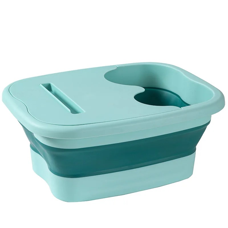 1-2Stck Fuß Einweichen Eimer Faltbare Wasser Eimer Tragbare Massage Gesundheit Fuß Badewanne Kalb Bedeckt Isolierte Fuß waschbecken: Blau