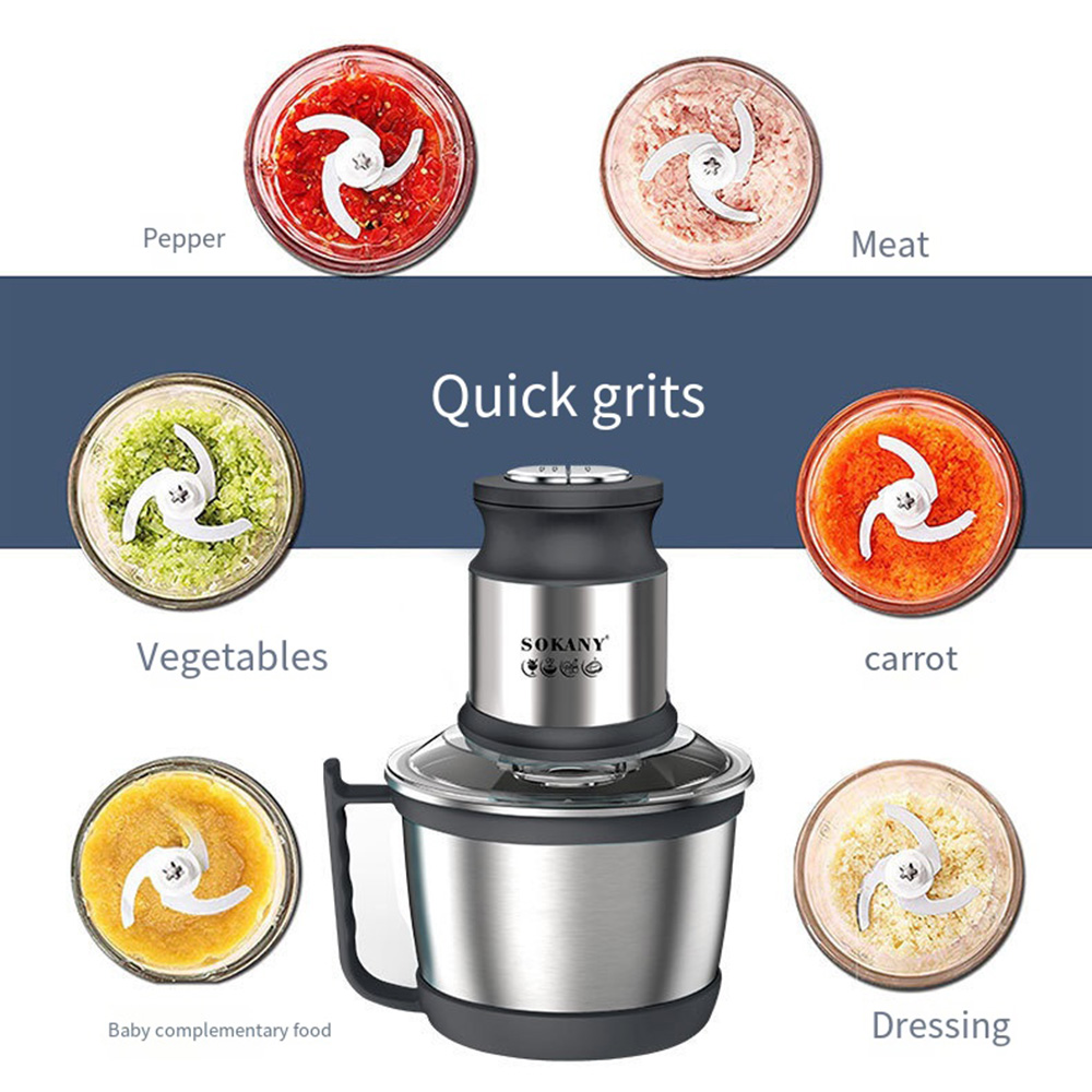 3l elektriske kødhakkere i rustfrit stål, foodprocessorer, hakker, 800w kødhakkere, mixer, blender, maskine til køkken, 220v 다지기 분쇄기