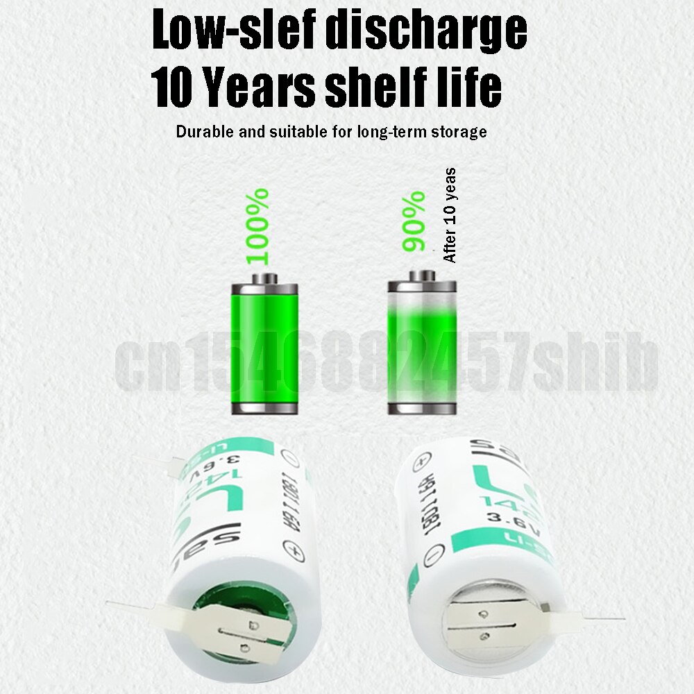 2pcs SAFT 14250 LS14250 14250 3.6V 1/2 AA 1/2AA 3.6V 1200mAh Lithium Battery With Pins For PLC CNC Water Meter Primary Battery